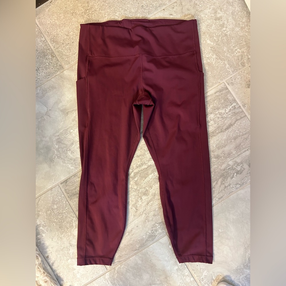 Athleta Maroon High-Rise Leggings